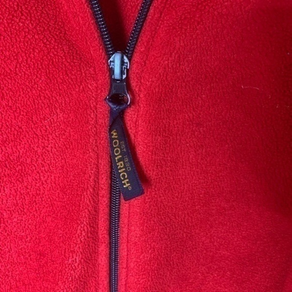 Woolrich Red Zip Up Fleece Sweater Size Large - Picture 4 of 4